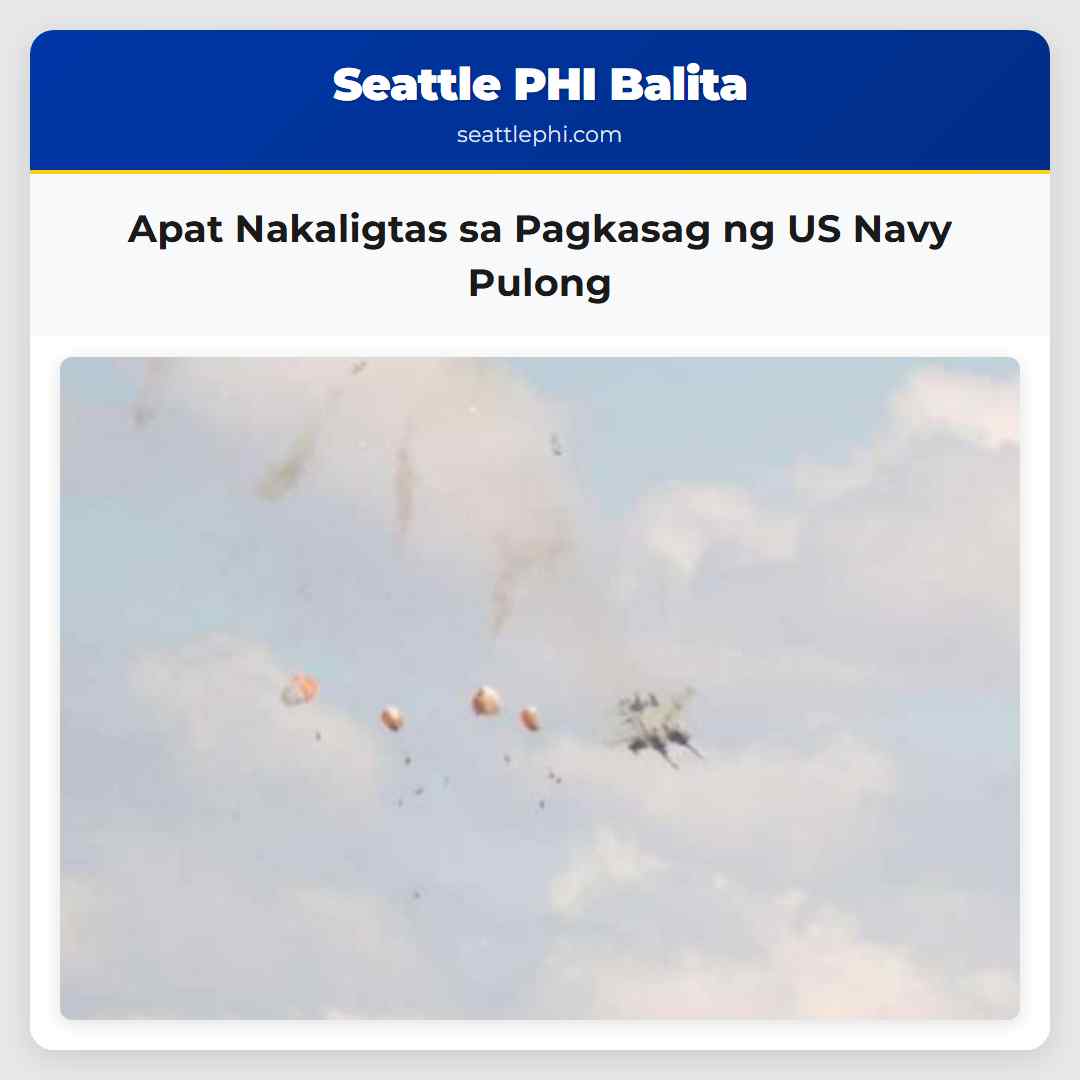 Apat Nakaligtas sa Pagkasag ng US Navy Pulong