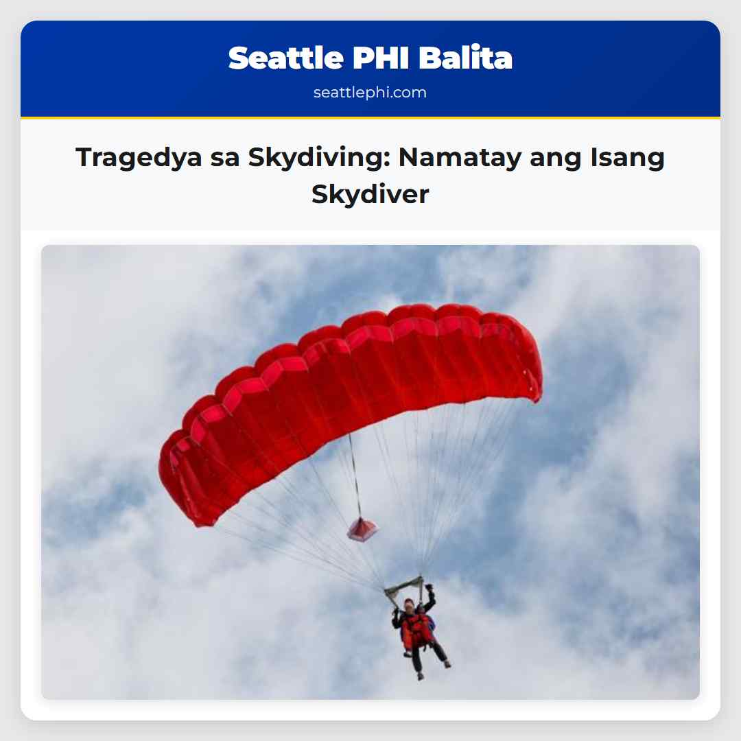 Tragedya sa Skydiving Namatay ang Isang Skydiver