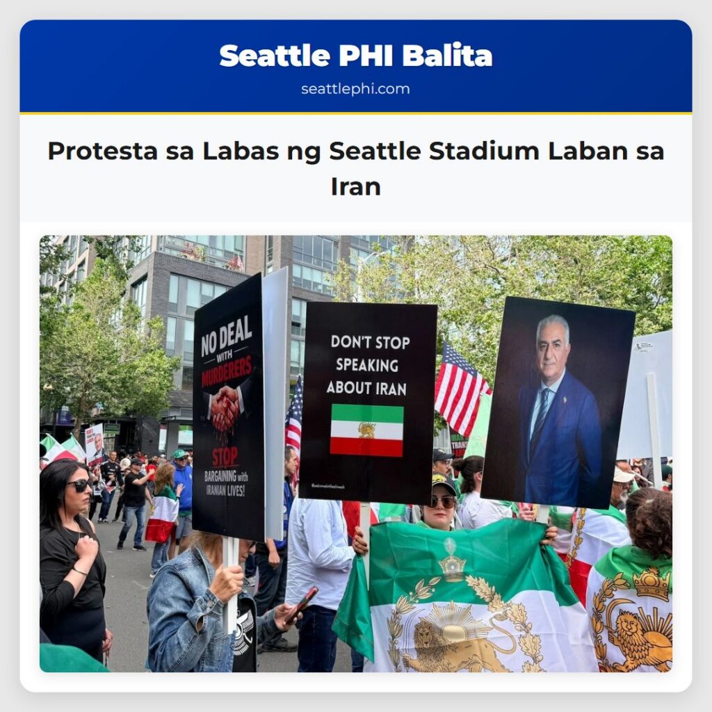 Protesta sa Labas ng Seattle Stadium Laban sa Iran