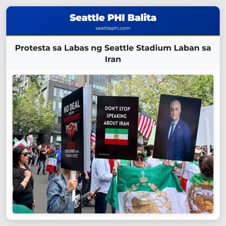Protesta sa Labas ng Seattle Stadium Laban sa Iran
