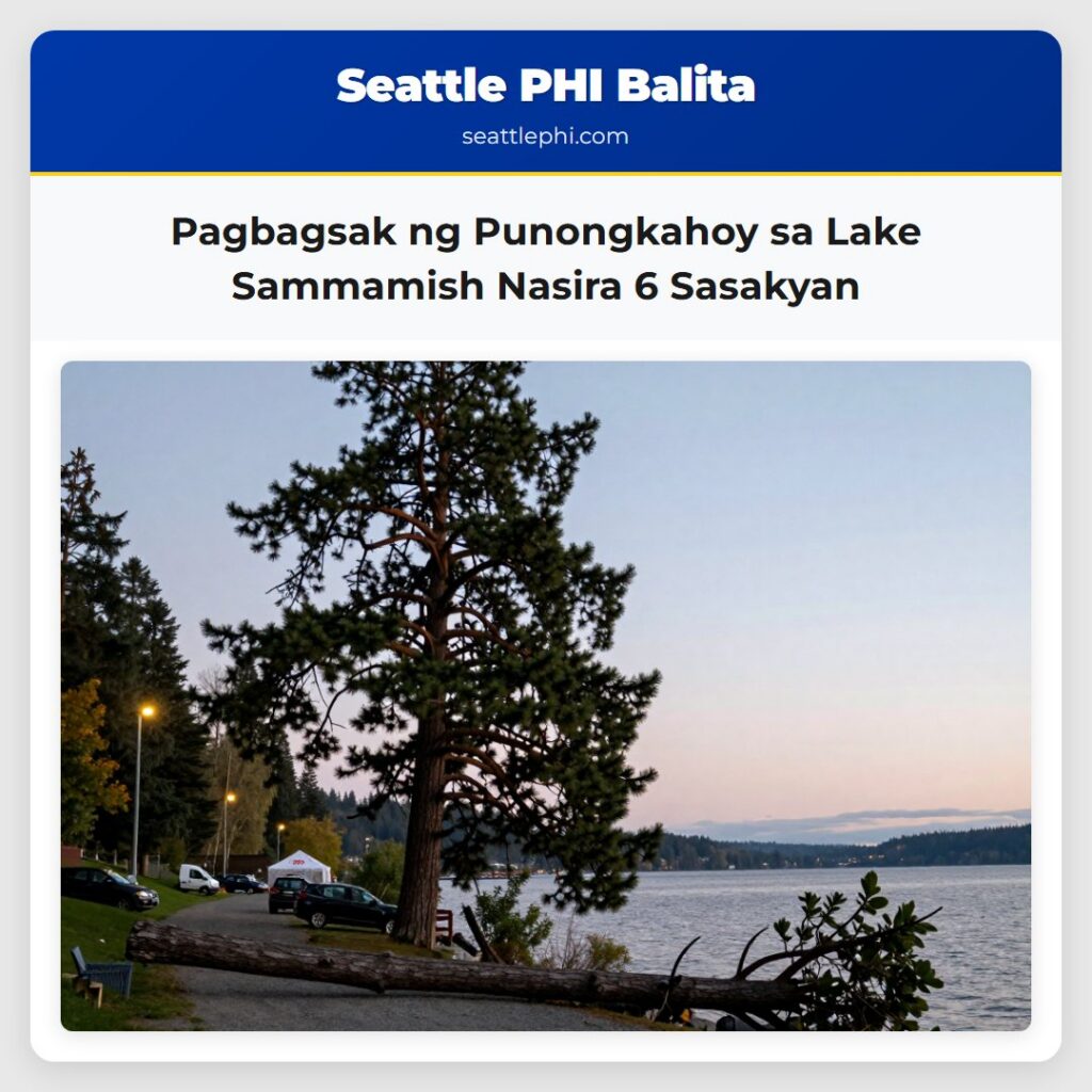 Pagbagsak ng Punongkahoy sa Lake Sammamish Nasira