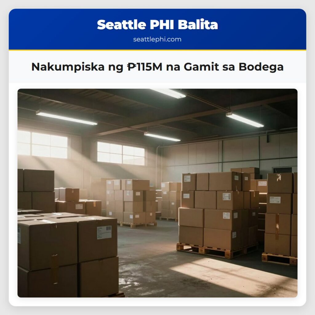 Nakumpiska ng ₱115M na Gamit sa Bodega
