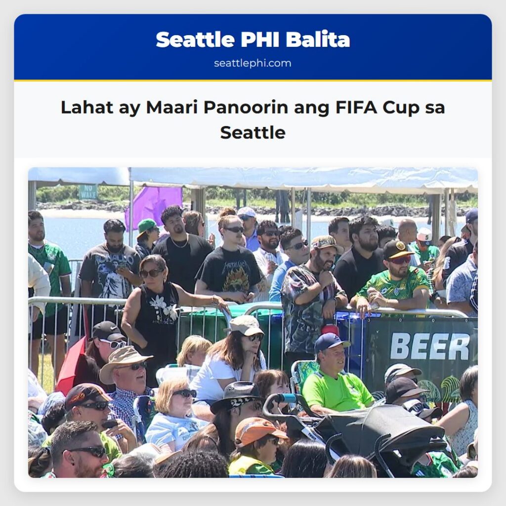 Lahat ay Maari Panoorin ang FIFA Cup sa Seattle