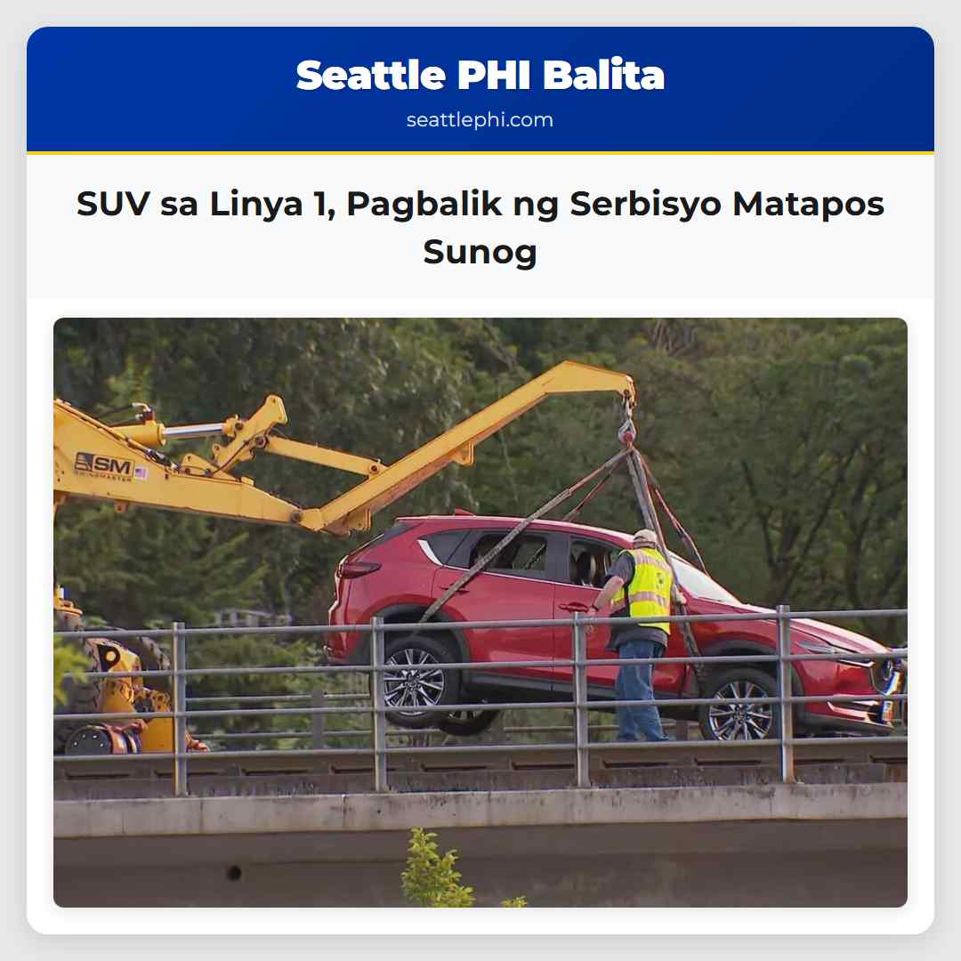 SUV sa Linya 1, Pagbalik ng Serbisyo Matapos Sunog