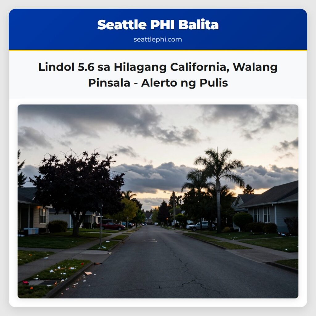 Lindol 5.6 sa Hilagang California, Walang Pinsala