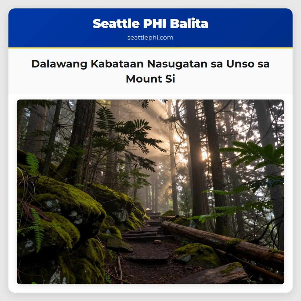 Dalawang Kabataan Nasugatan sa Unso sa Mount Si