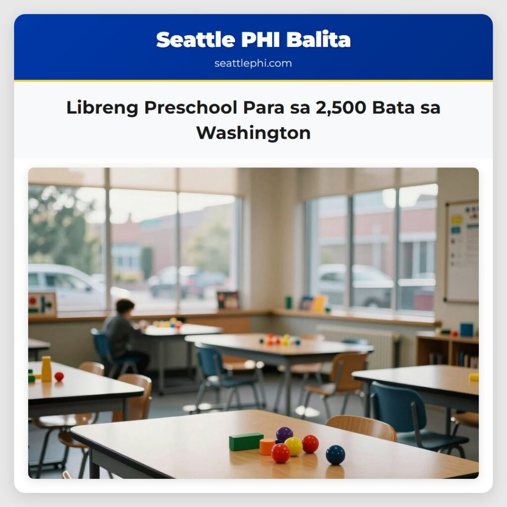 Libreng Preschool Para sa 2,500 Bata sa Washington