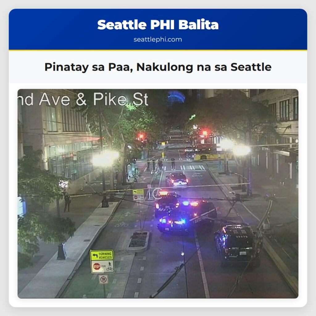 Pinatay sa Paa, Nakulong na sa Seattle