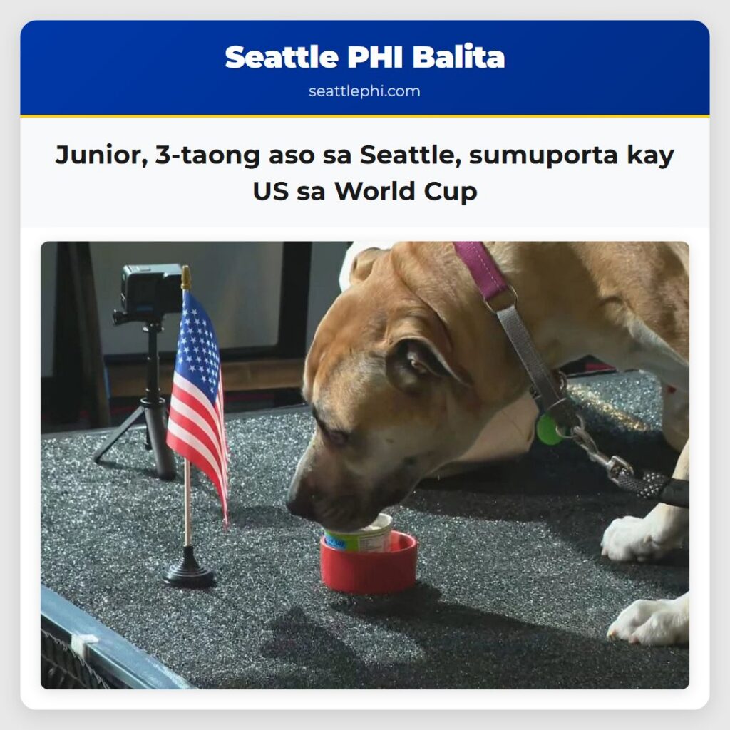 Junior, 3-taong aso sa Seattle, sumuporta kay US