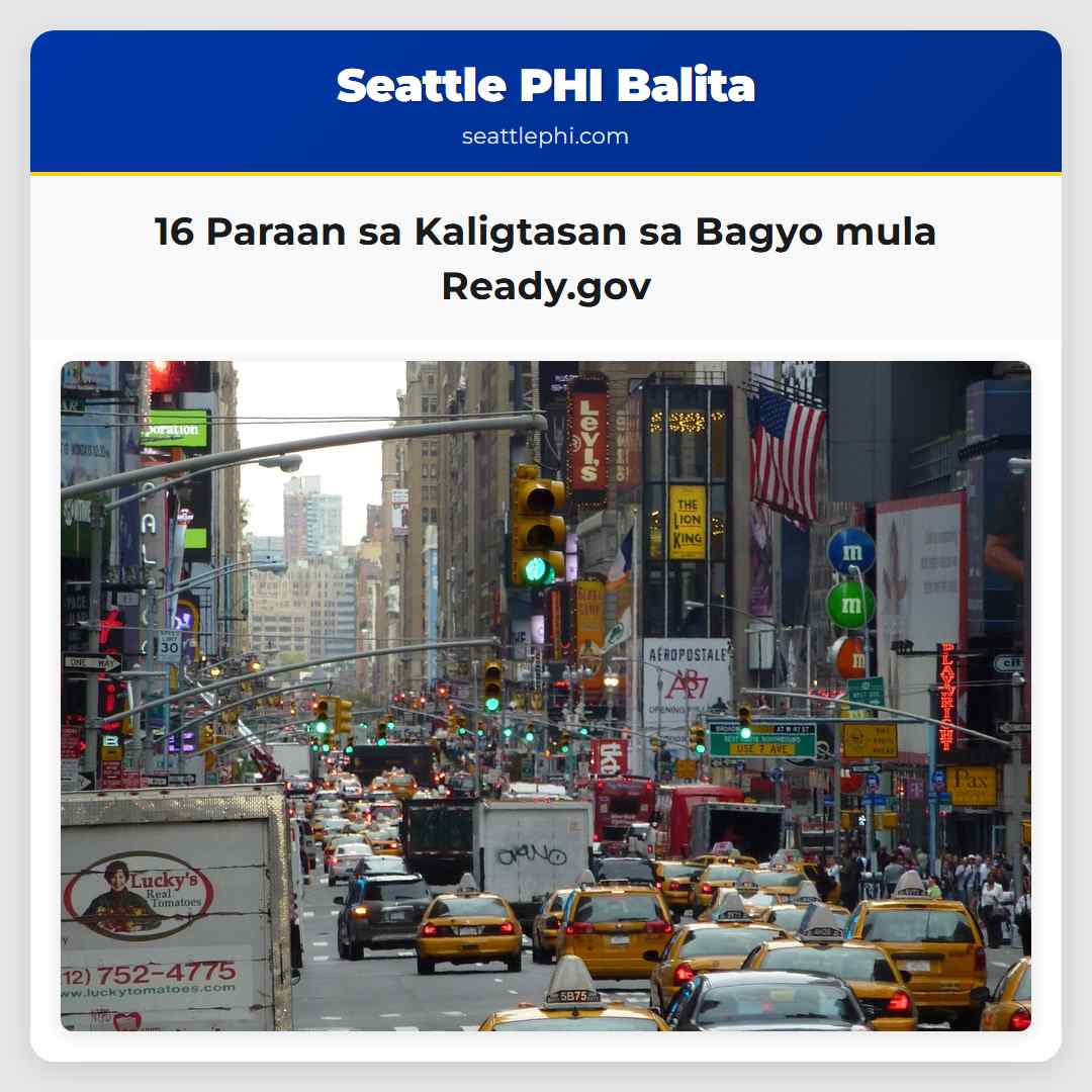 16 Paraan sa Kaligtasan sa Bagyo mula Ready.gov