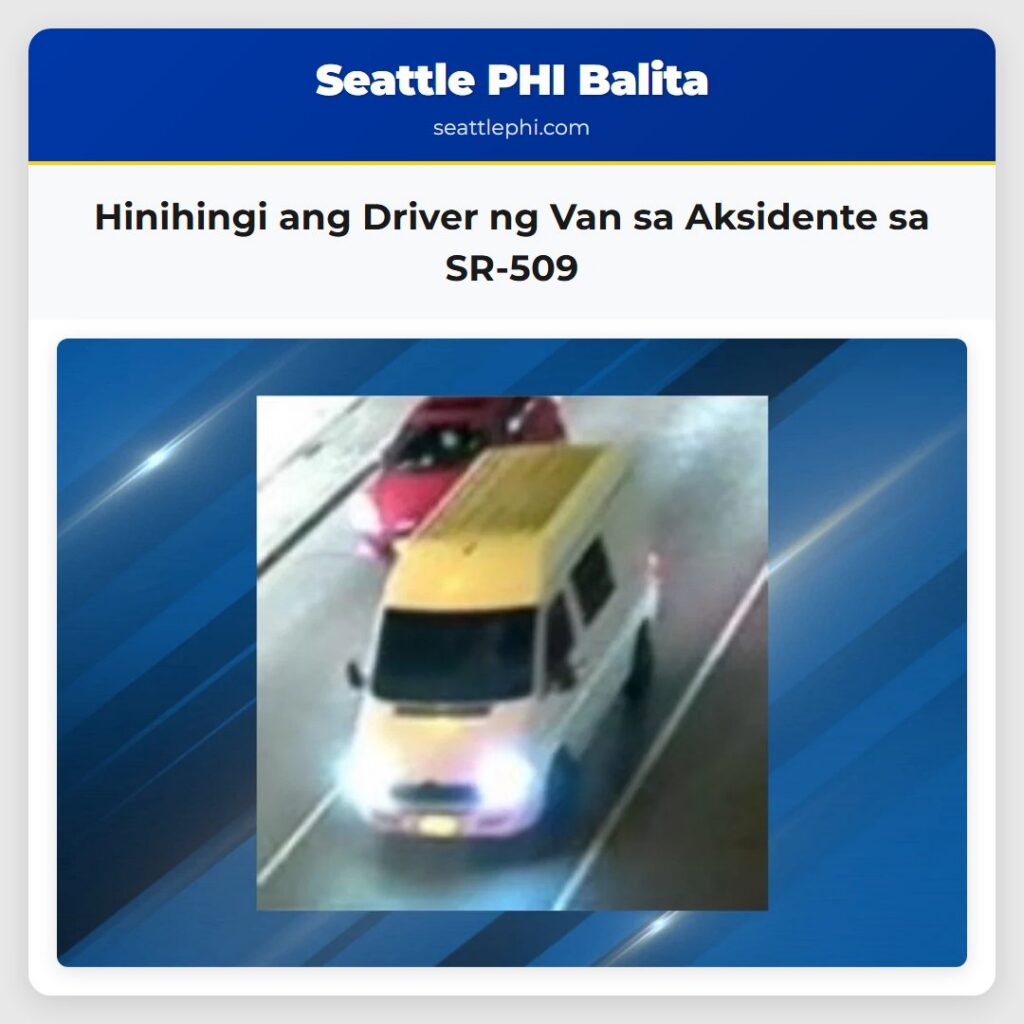 Hinihingi ang Driver ng Van sa Aksidente sa SR-509