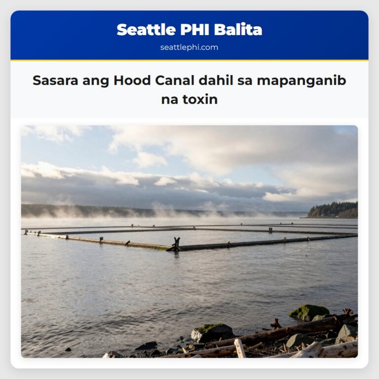Sasara ang Hood Canal dahil sa mapanganib na toxin