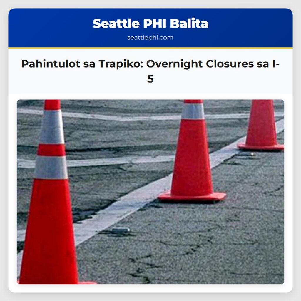 Pahintulot sa Trapiko: Overnight Closures sa I-5