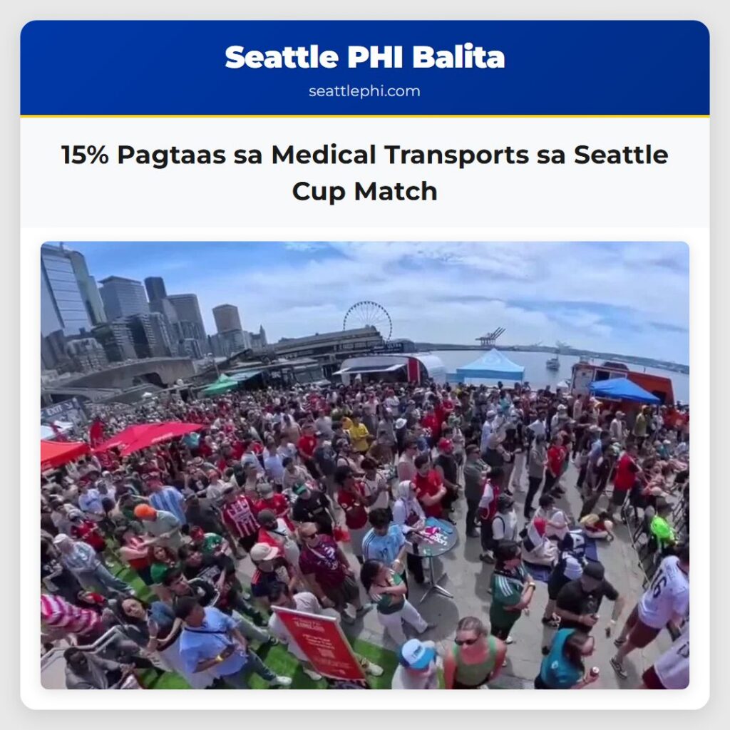 15% Pagtaas sa Medical Transports sa Seattle Cup