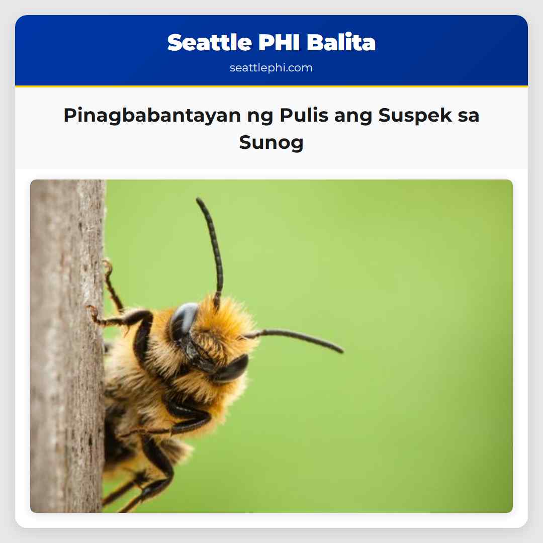 Pinagbabantayan ng Pulis ang Suspek sa Sunog
