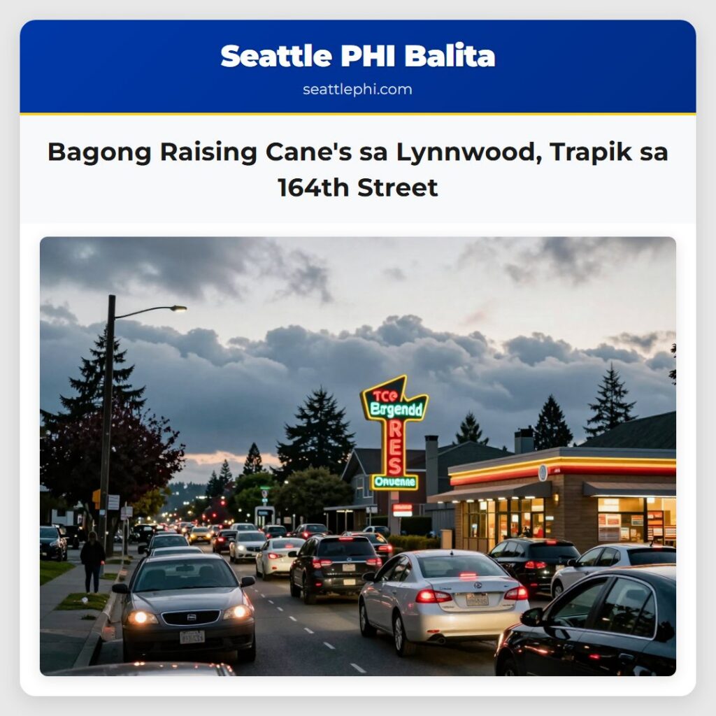 Bagong Raising Cane's sa Lynnwood, Trapik sa