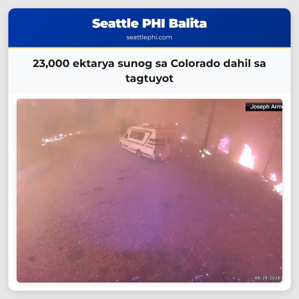 23,000 ektarya sunog sa Colorado dahil sa tagtuyot