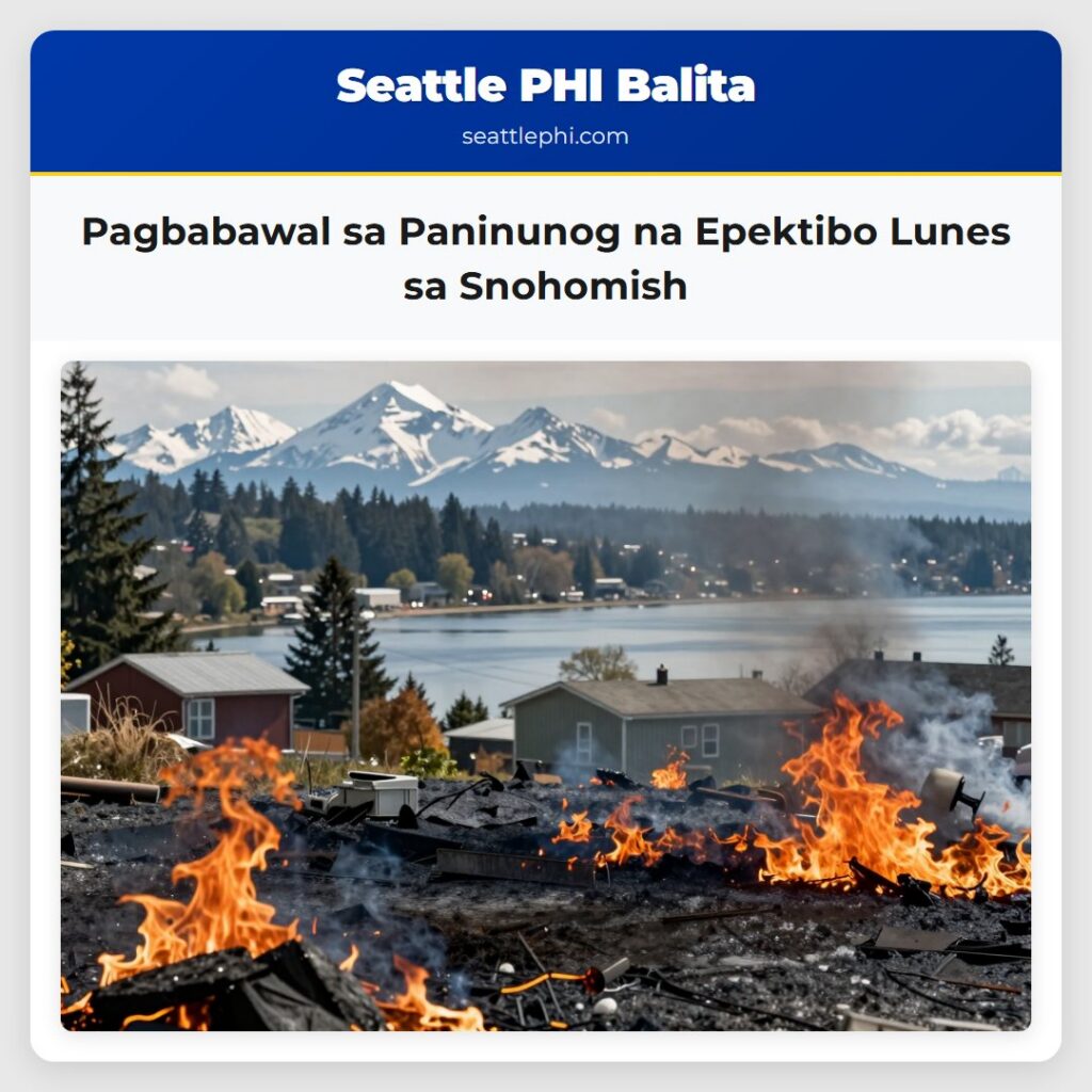 Pagbabawal sa Paninunog na Epektibo Lunes sa Snohomish