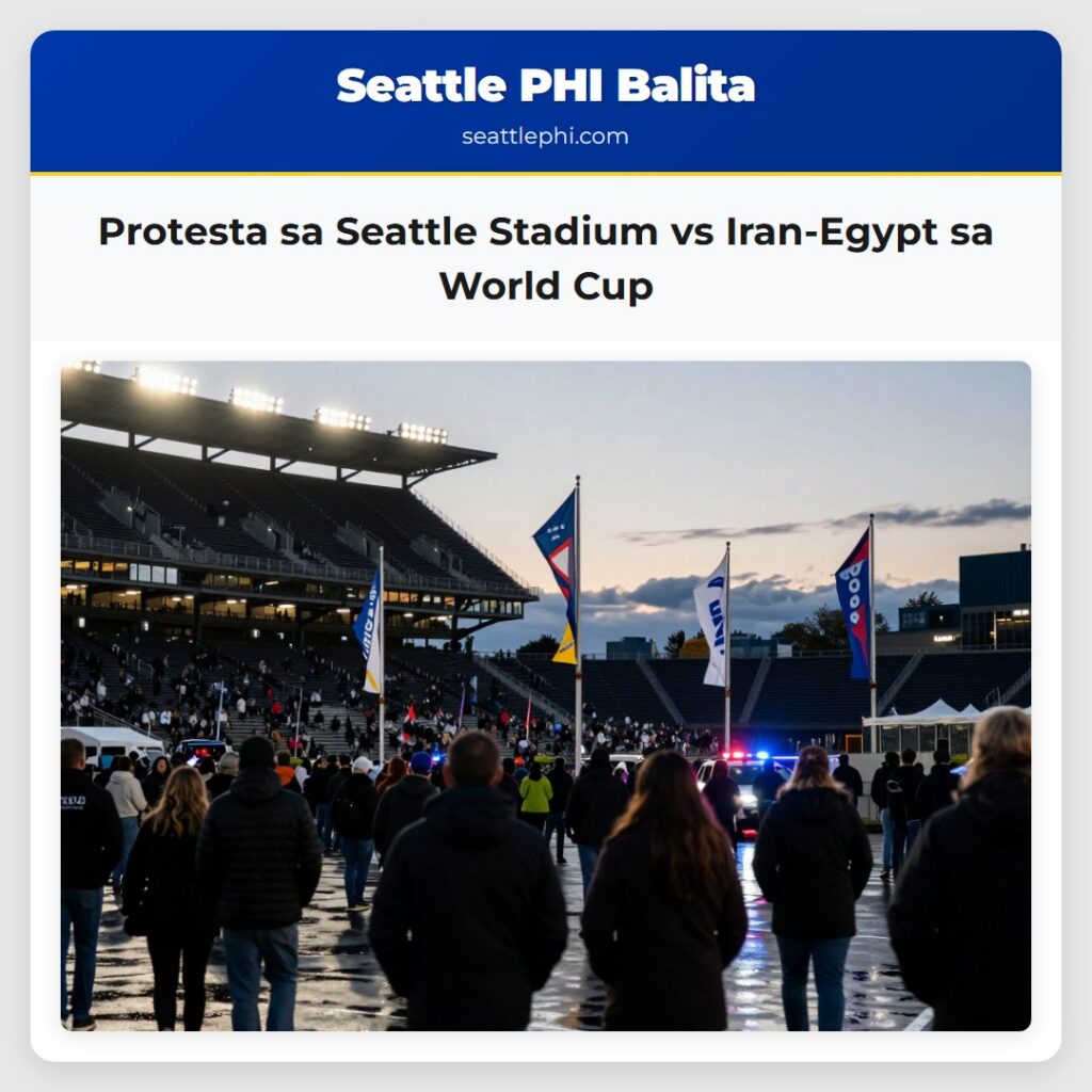 Protesta sa Seattle Stadium vs Iran-Egypt sa