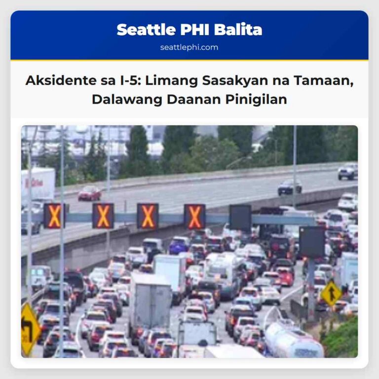 Aksidente sa I-5 Limang Sasakyan na Tamaan Dalawang Daanan Pinigilan