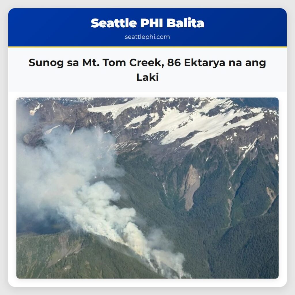 Sunog sa Mt. Tom Creek, 86 Ektarya na ang Laki