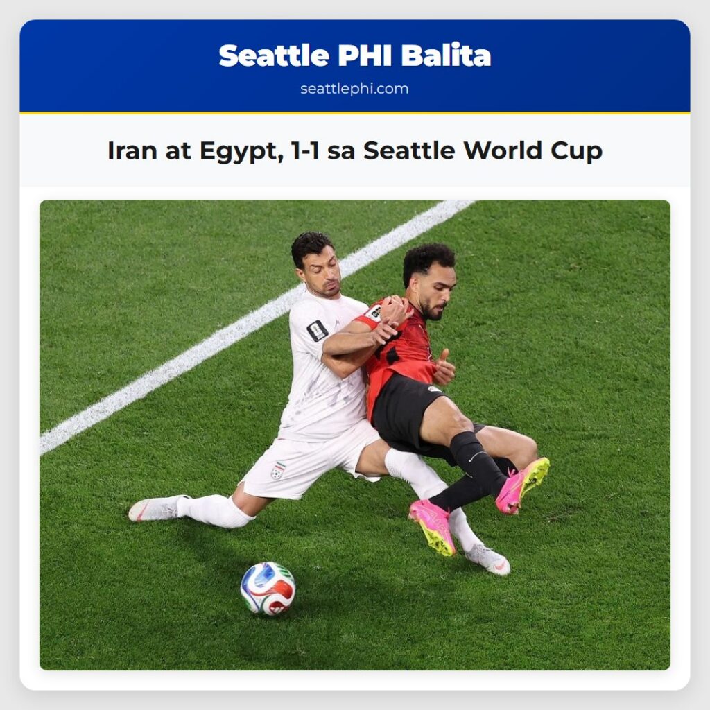 Iran at Egypt, 1-1 sa Seattle World Cup