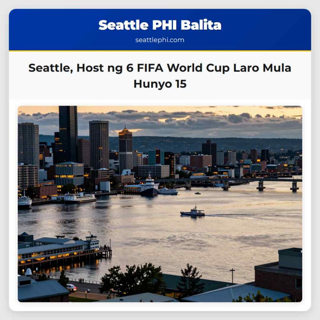 Seattle, Host ng 6 FIFA World Cup Laro Mula Hunyo