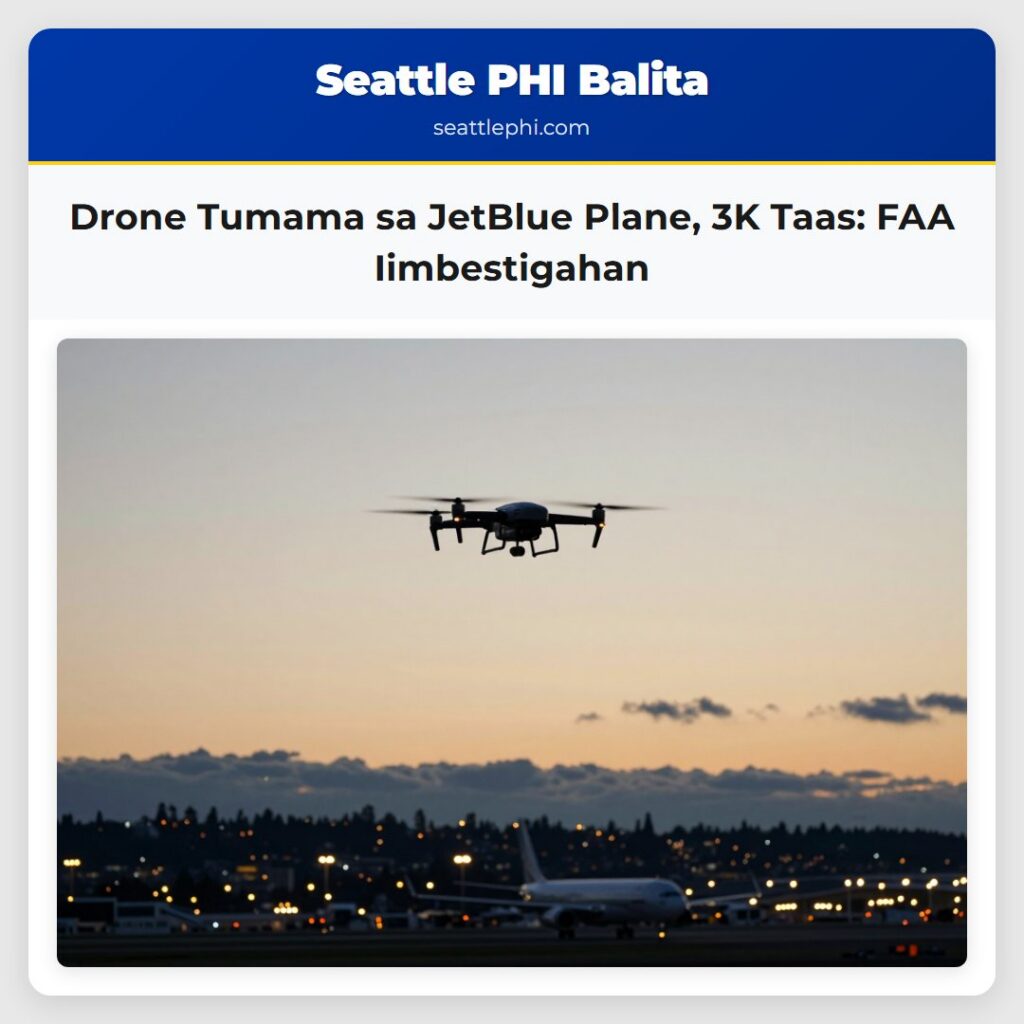 Drone Tumama sa JetBlue Plane, 3K Taas: FAA