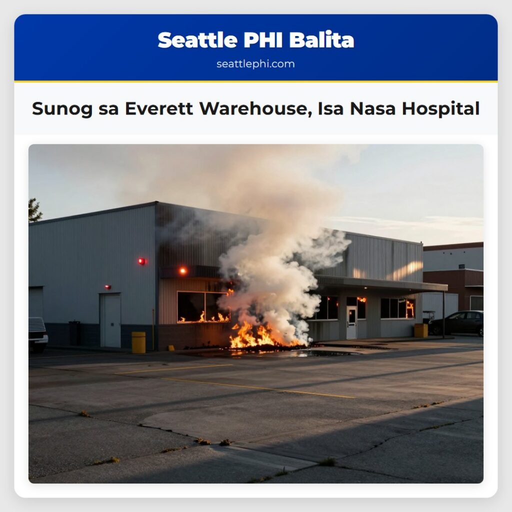 Sunog sa Everett Warehouse, Isa Nasa Hospital