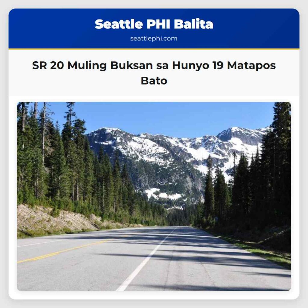 SR 20 Muling Buksan sa Hunyo 19 Matapos Bato