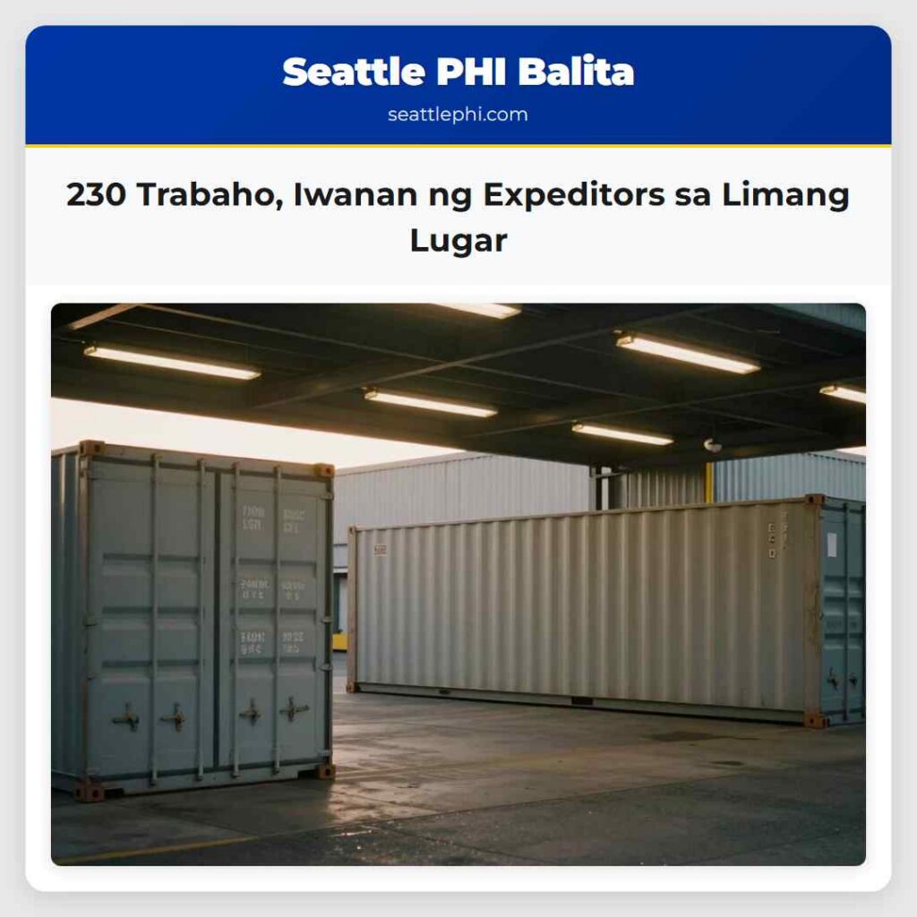 230 Trabaho, Iwanan ng Expeditors sa Limang Lugar
