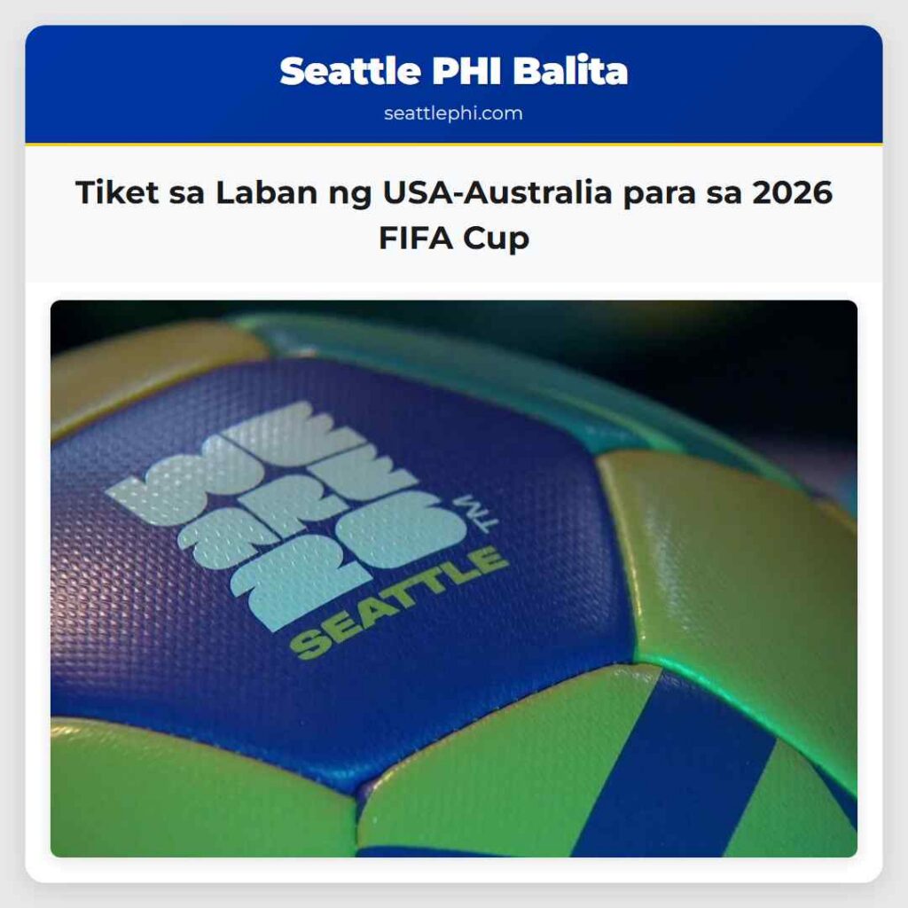 Tiket sa Laban ng USA-Australia para sa 2026 FIFA