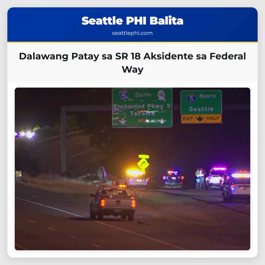 Dalawang Patay sa SR 18 Aksidente sa Federal Way
