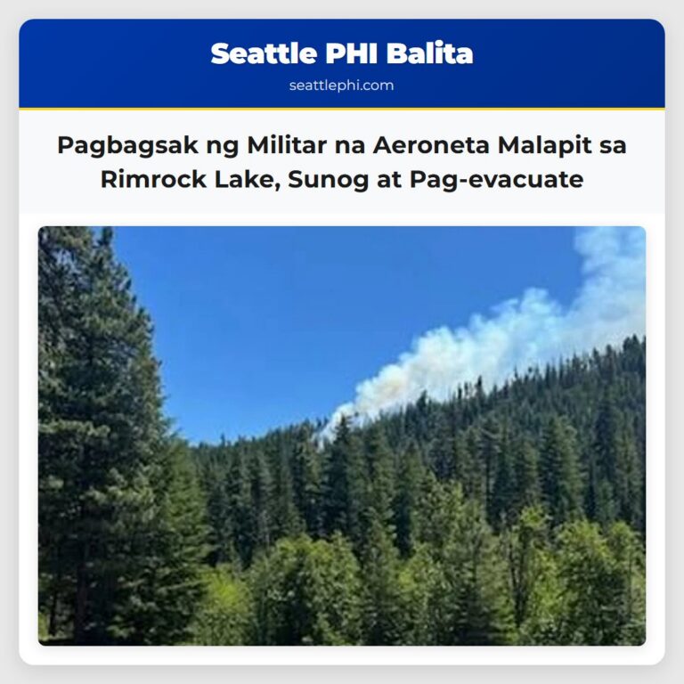 Pagbagsak ng Militar na Aeroneta Malapit sa Rimrock Lake Sunog at Pag-evacuate