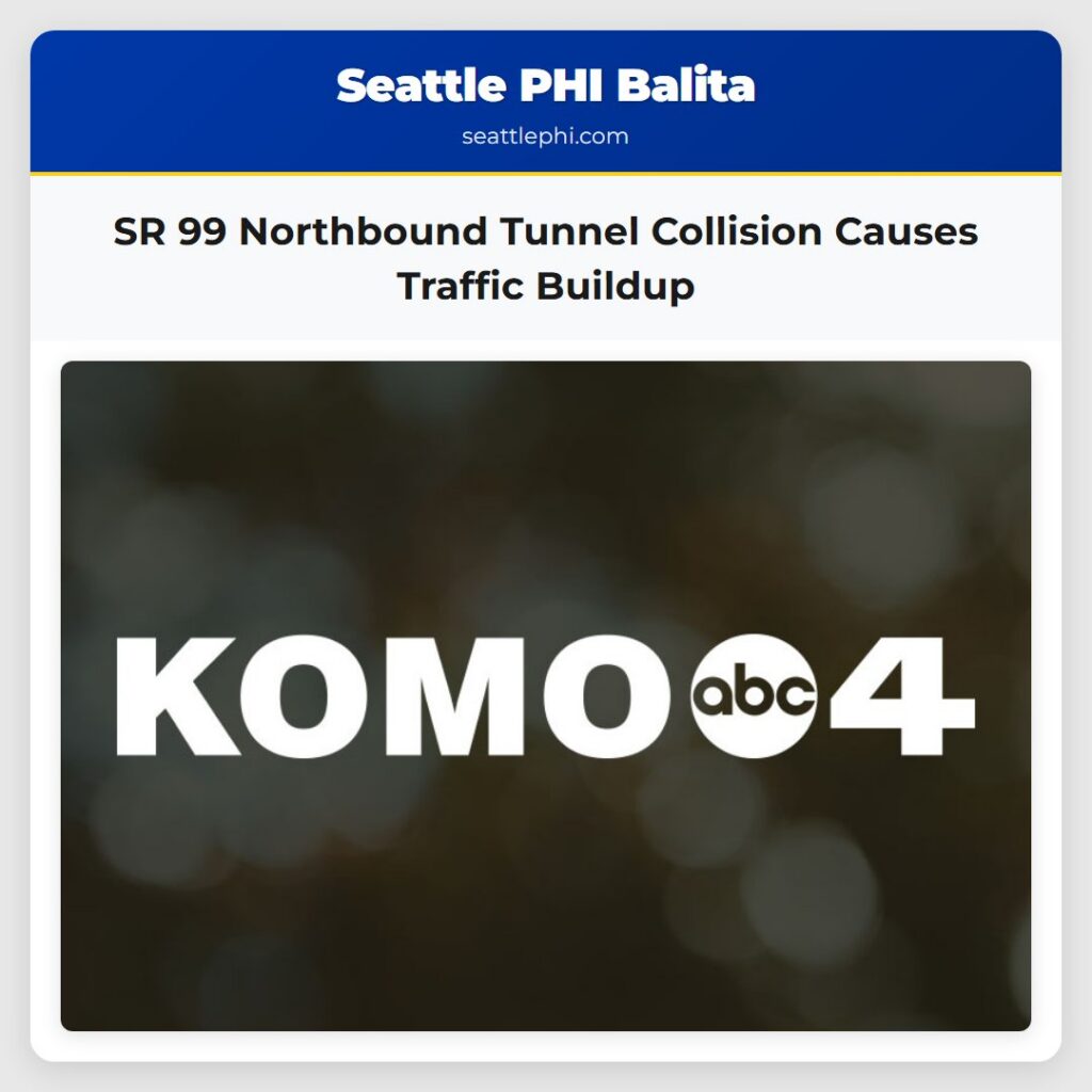 SR 99 Northbound Tunnel Collision Causes Traffic Buildup