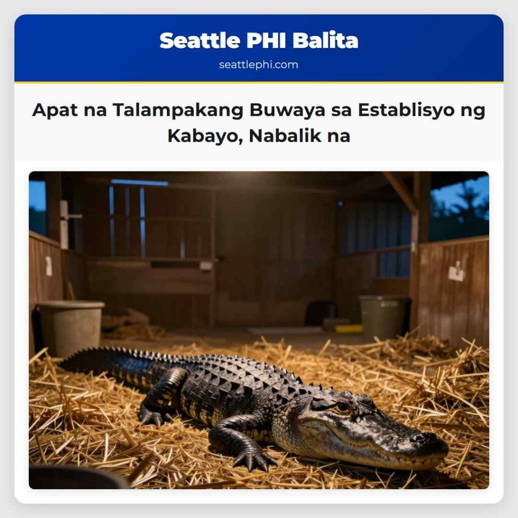 Apat na Talampakang Buwaya sa Establisyo ng Kabayo Nabalik na