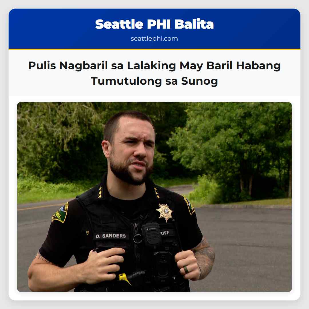 Pulis Nagbaril sa Lalaking May Baril Habang Tumutulong sa Sunog