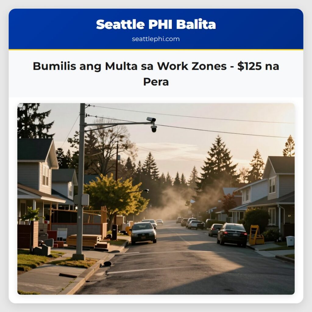 Bumilis ang Multa sa Work Zones - $125 na Pera