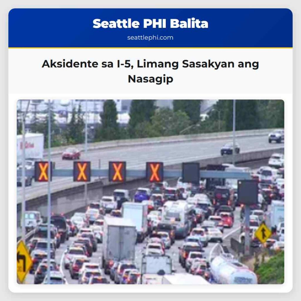 Aksidente sa I-5, Limang Sasakyan ang Nasagip