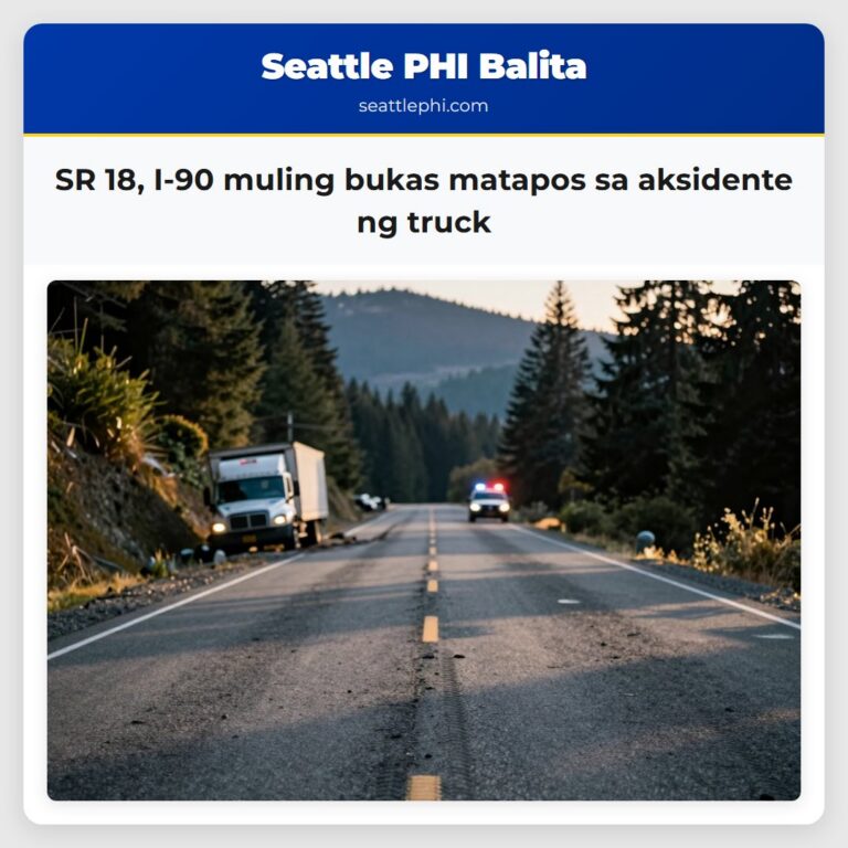 SR 18 I-90 muling bukas matapos sa aksidente ng truck