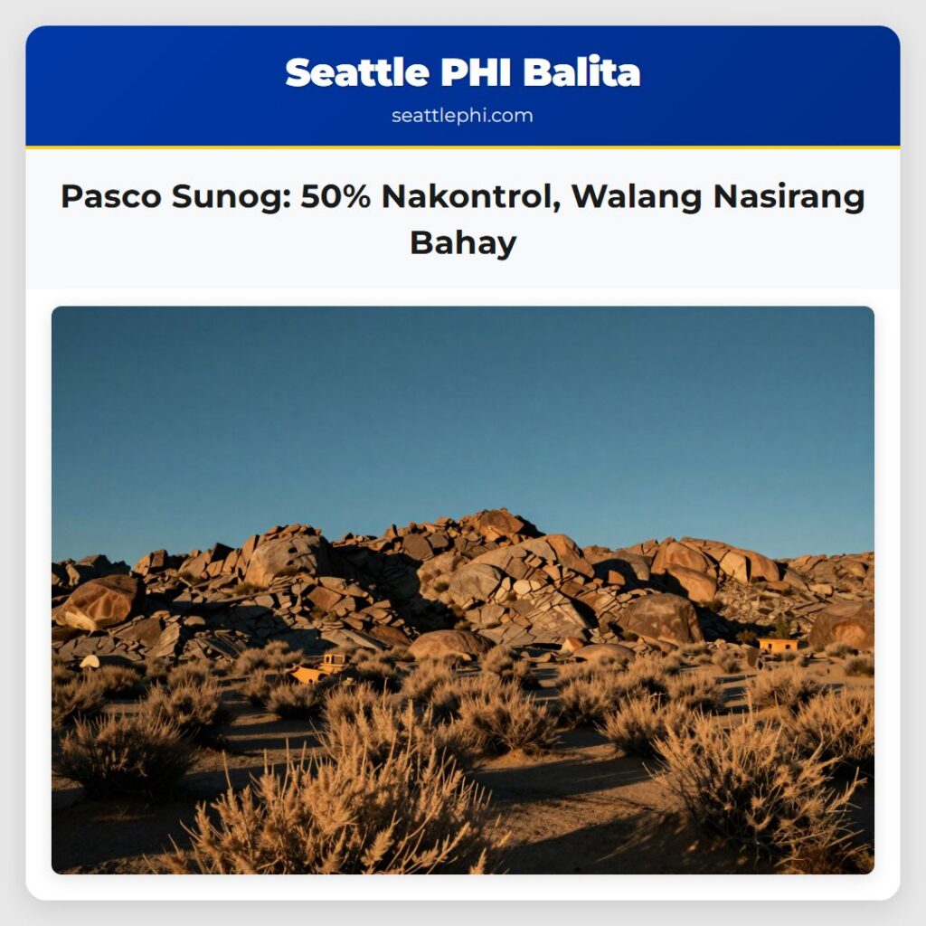 Pasco Sunog: 50% Nakontrol, Walang Nasirang Bahay
