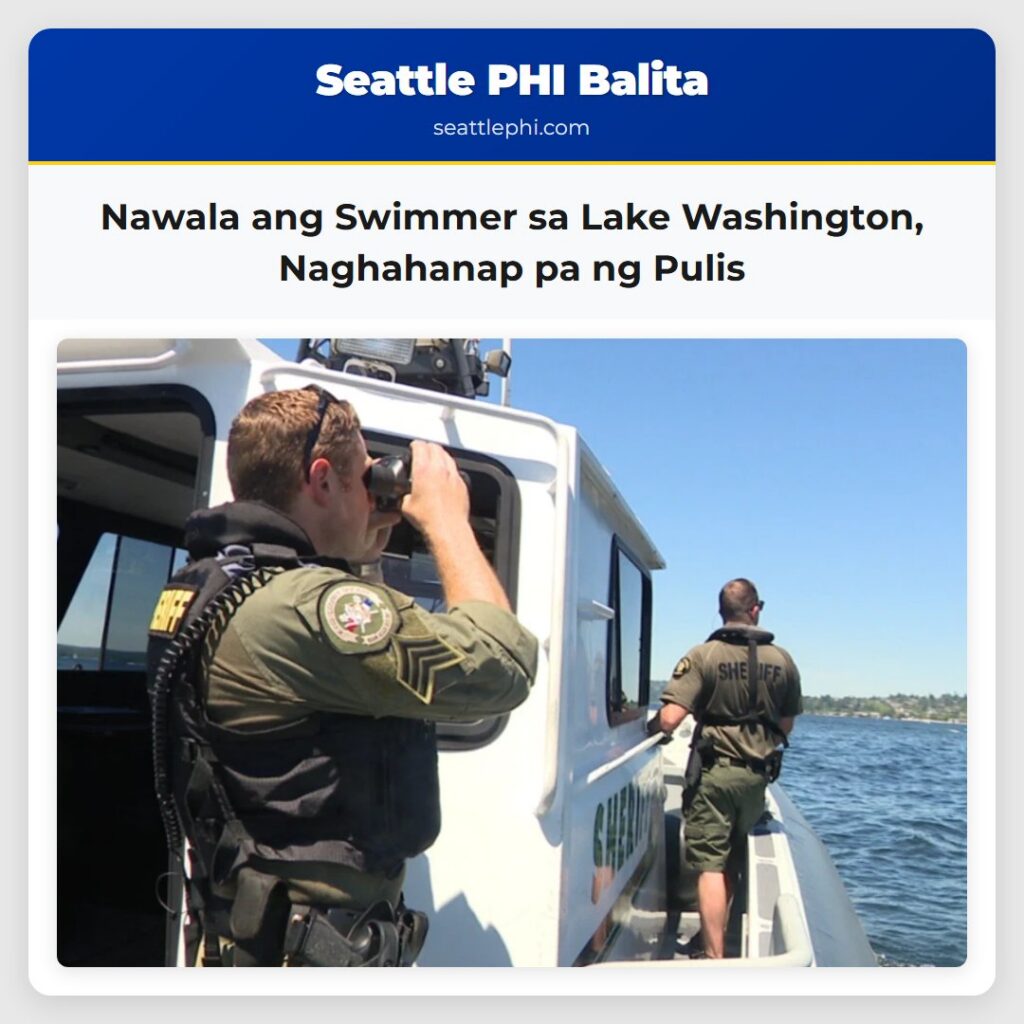 Nawala ang Swimmer sa Lake Washington, Naghahanap