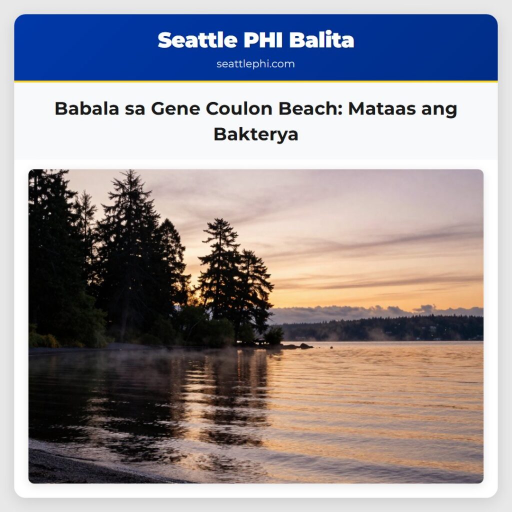 Babala sa Gene Coulon Beach: Mataas ang Bakterya