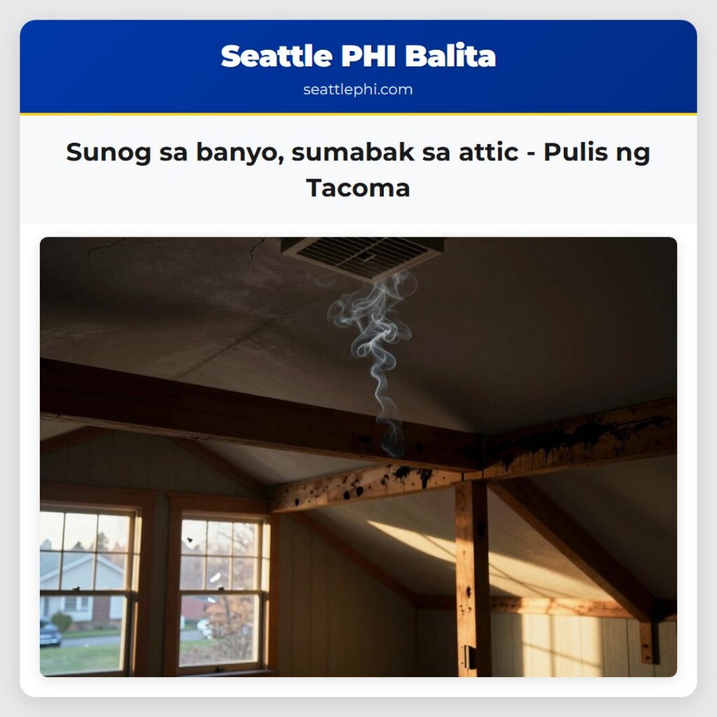 Sunog sa banyo, sumabak sa attic - Pulis ng Tacoma