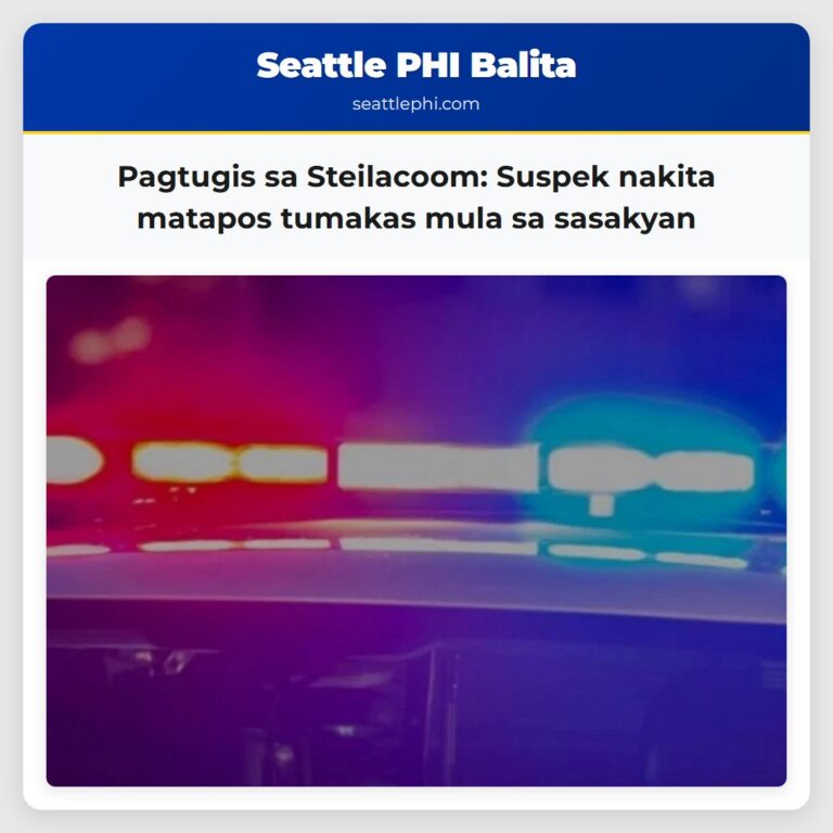 Pagtugis sa Steilacoom Suspek nakita matapos tumakas mula sa sasakyan