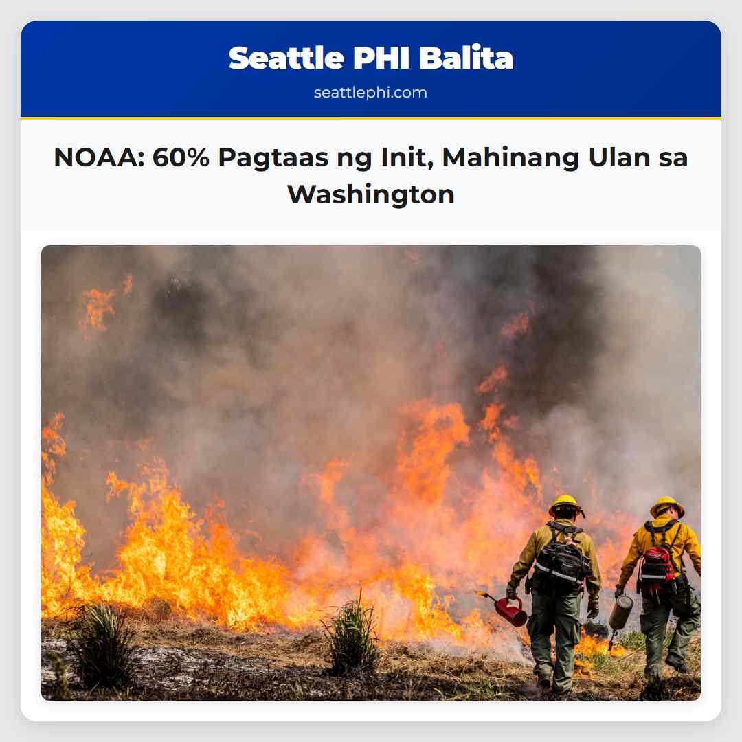 NOAA: 60% Pagtaas ng Init, Mahinang Ulan sa
