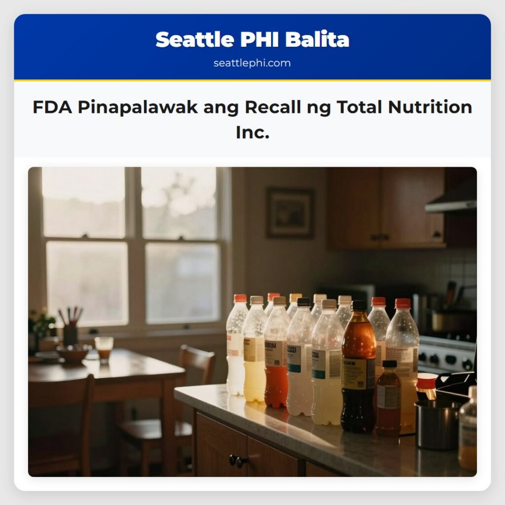 FDA Pinapalawak ang Recall ng Total Nutrition Inc.