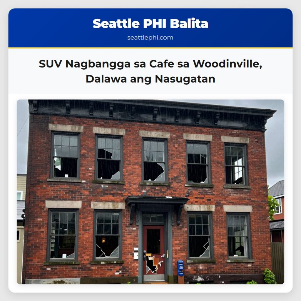 SUV Nagbangga sa Cafe sa Woodinville, Dalawa ang
