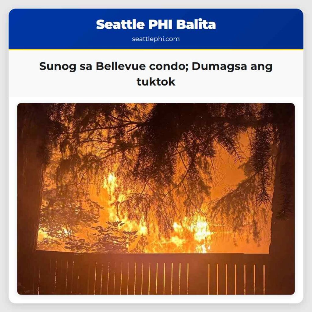 Sunog sa Bellevue condo; Dumagsa ang tuktok