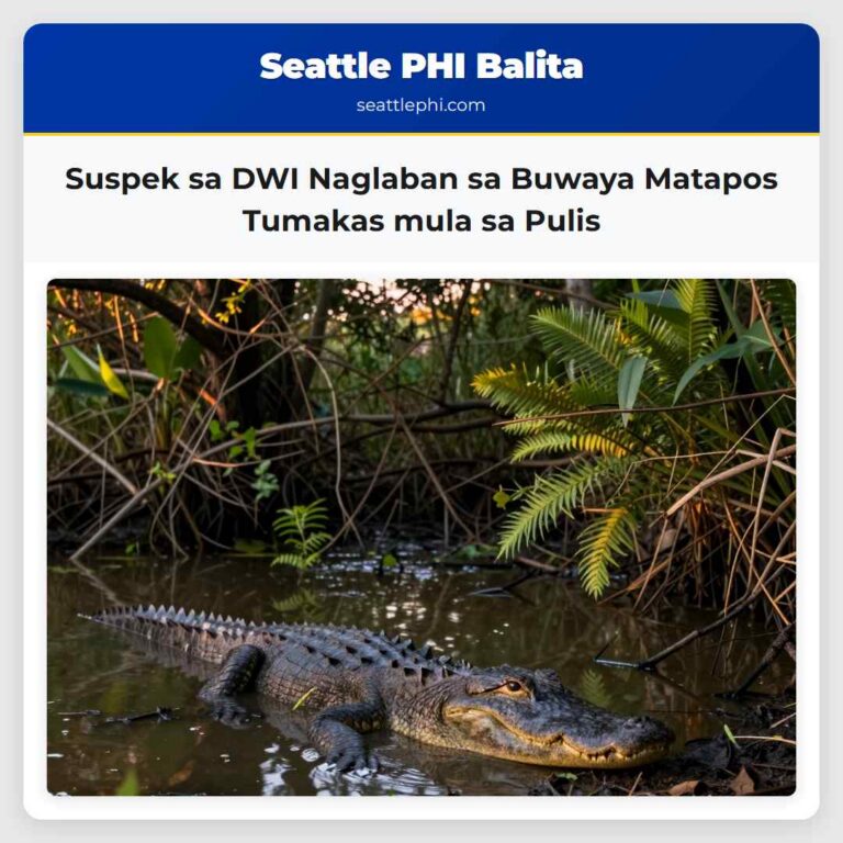 Suspek sa DWI Naglaban sa Buwaya Matapos Tumakas mula sa Pulis